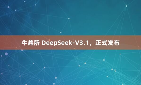 牛鑫所 DeepSeek-V3.1，正式发布