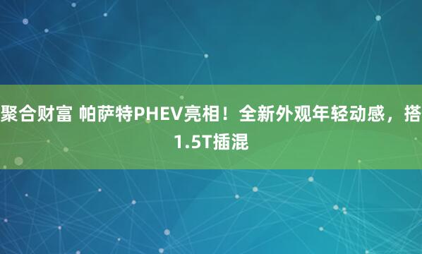 聚合财富 帕萨特PHEV亮相！全新外观年轻动感，搭1.5T插混